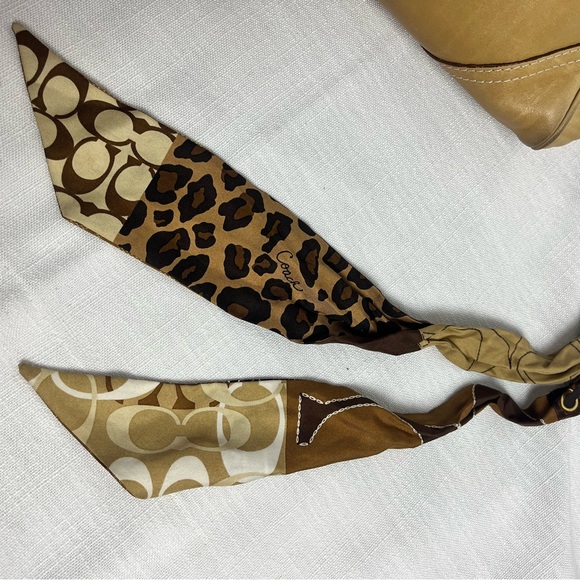 Coach 100% Silk Leopard and Logo Print Scarf - Picture 1 of 3